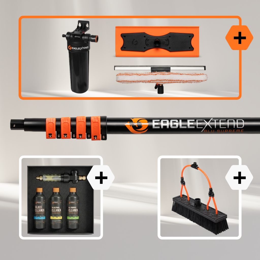 Telescoopsteel Aluminium Supreme + Bundel  Glas en Zonnepanelen Vlekkenvrij